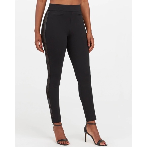 SPANX The Perfect Pant, Ankle Sequin Tuxedo Skinny - Picture 5 of 6
